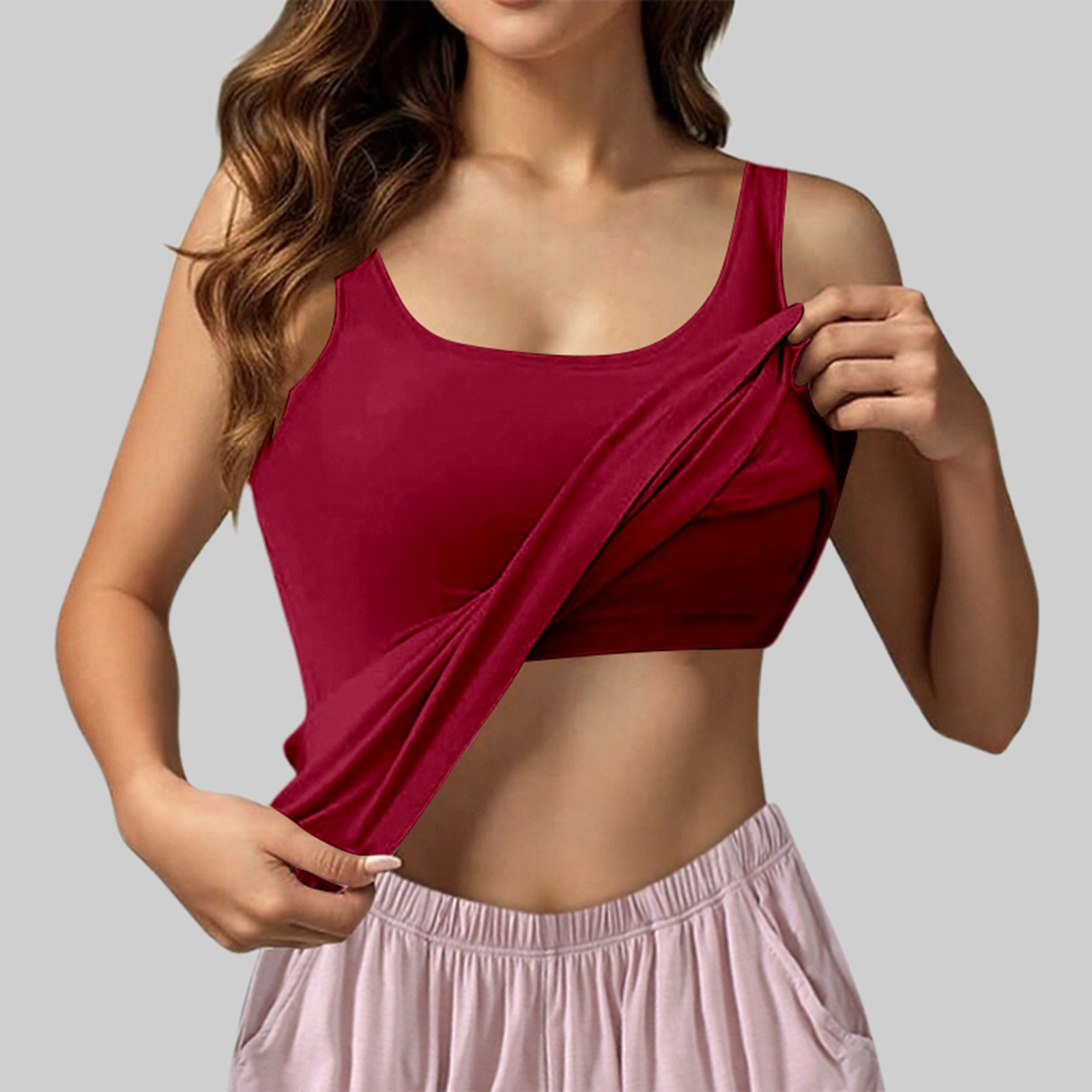thumbnail image 2 of Camiseta sin costuras tipo bralette para mujer: copas incorporadas, diseño sin costuras, ligera para el uso diario., 2 of 8